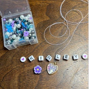 Summer DIY kit stretchy bracelet craft kit for kids - customizable mermaid charm | stretchy DIY create-your-own bracelet kids craft kit