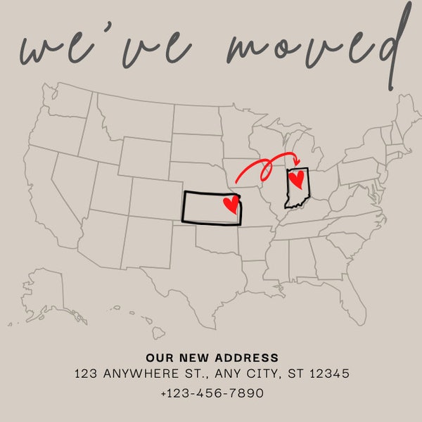 Moving announcement card - custom order | New Address card | We've moved | Just moved