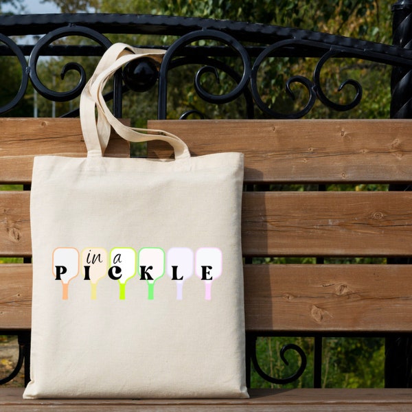 Funny Pickleball Art Woven Tote Bag- perfect for a gym bag, beach bag, quick getaway bag, grocery bag, park bag, versatile bag