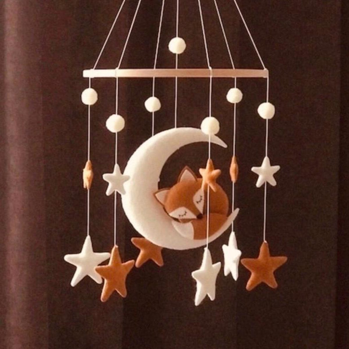 Sleeping Fox Baby Mobile: Woodland Nursery Decor - Etsy