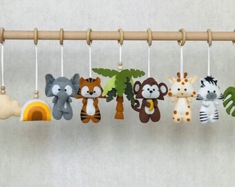 Safari hanging baby play gym toys,african animals hanging toys,savannah activity gym toys,Leopard giraffe Monkey zebra lion elephant nursery