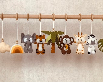 Baby play gym toys,baby gym hanging toy,Crib baby play gym,safari animal toys,zebra,elephant,giraffe tiger lion toys rainbow african animals