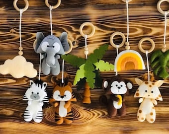 Safari hanging baby play gym toys,african animals hanging toys,savannah activity gym toys,Leopard giraffe Monkey zebra lion elephant nursery