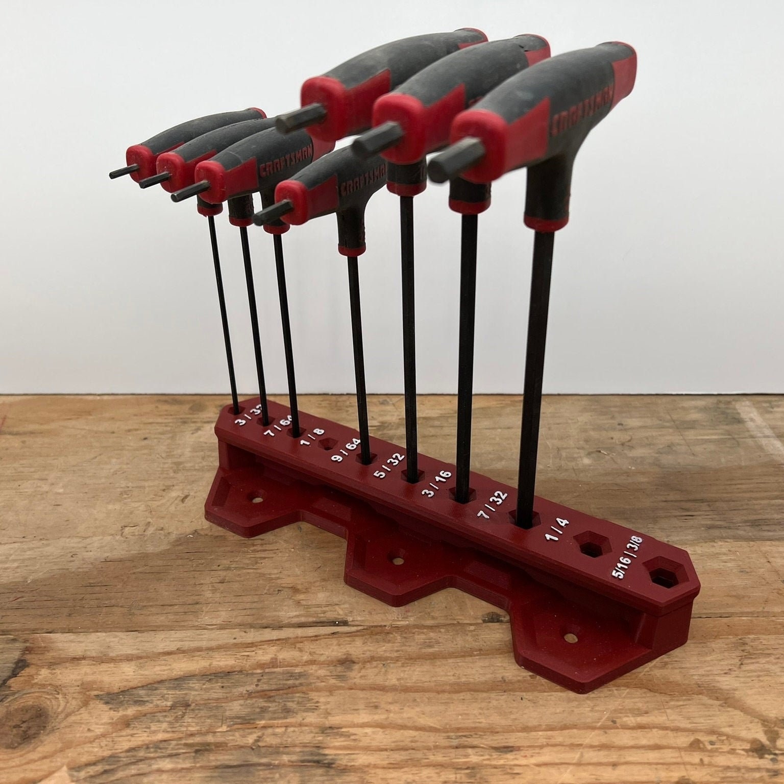 Anti tip and Easy Insert T handle Hex Key Holder Imperial