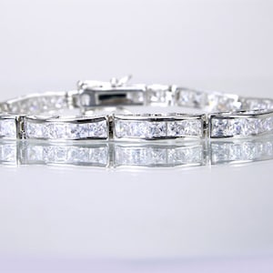 Statement Bracelet 18K Gold on Silver CZ Diamond
