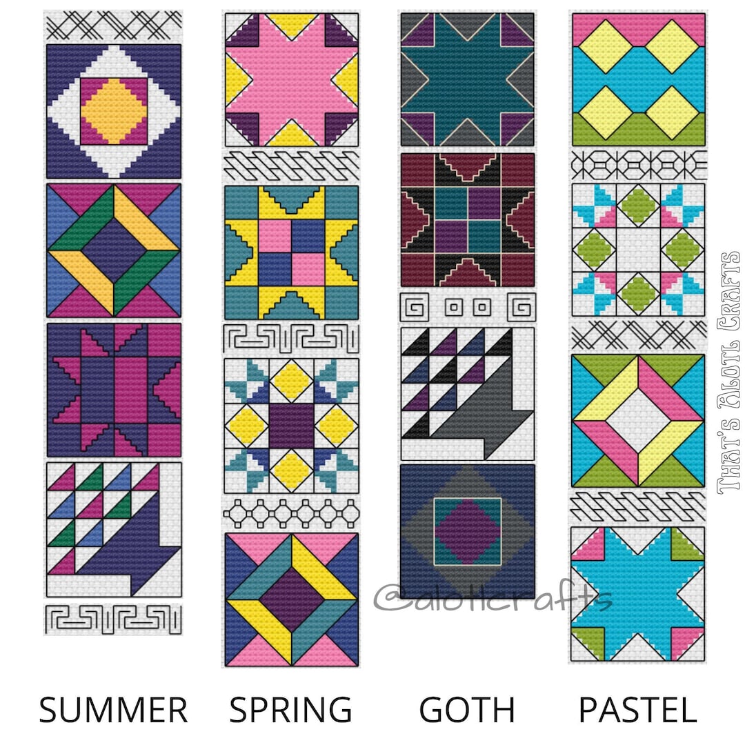 Quilting Cross Stitch Pattern Pdf, Quilt Block Embroidery, Gift for