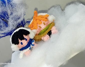 Hinata Shoyo & Tobio Kageyama Crochet plushie Set – Haikyuu winter Amigurumi plushie keychain merch • Anime Couple Figure Set