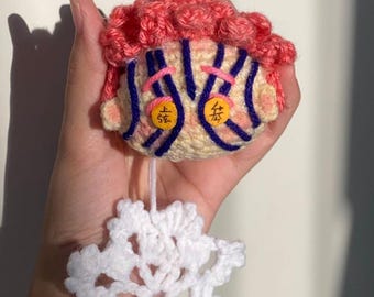 Akaza Bag Charm & Keychain | Demon Slayer Chibi Amigurumi Plush