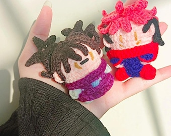 Choso Kamo & Yuji Itadori Crochet Keychain Set – Jujutsu Kaisen Amigurumi