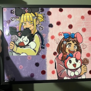 トガヒミコ＆麗日お茶子 - ガラス絵