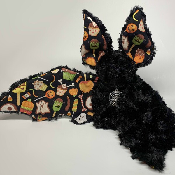 Spooky Treats Bat Plush - 18" Wingspan with Charm
