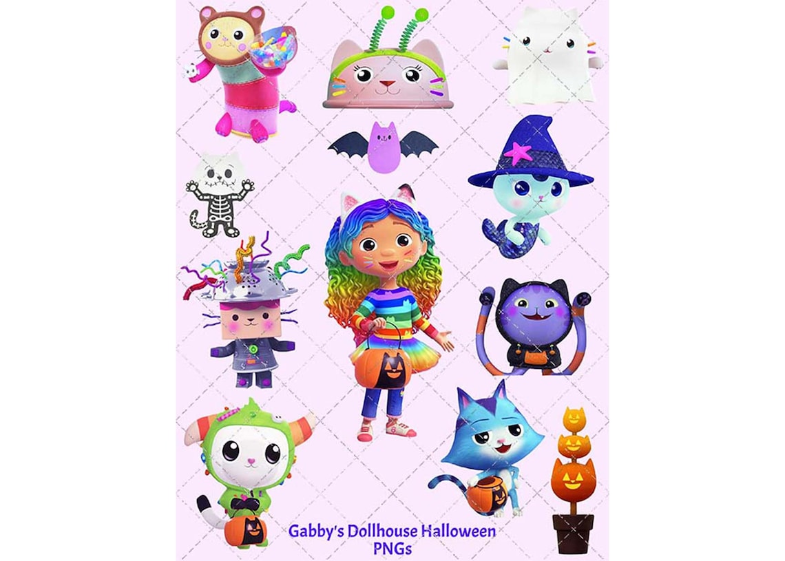 Gabby's Dollhouse Halloween PNG, Gabbys Dollhouse Catoween PNG Etsy