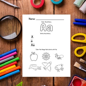 kids tracing/coloring worksheet ages 3-6