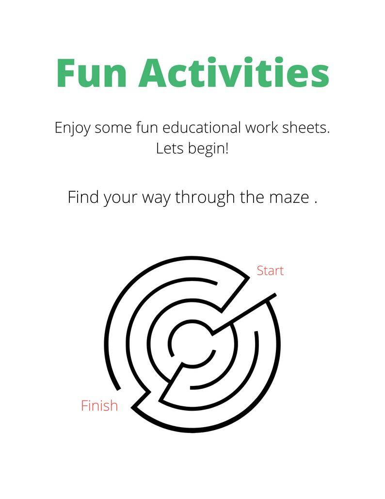 kids printable fun worksheets etsy