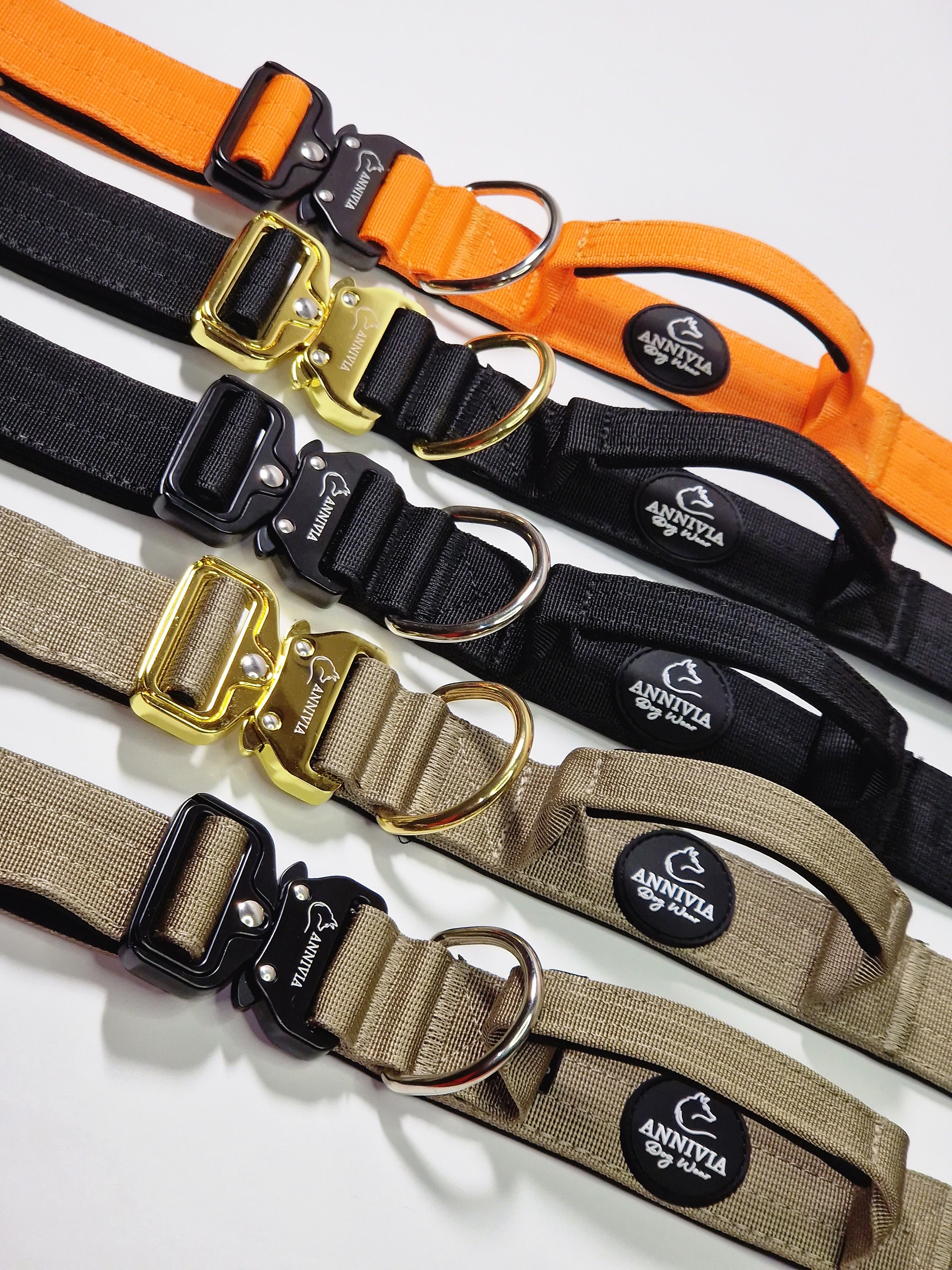 Taktisches Hundehalsband Mit Kontrollgriff – Strapazierfähig, Verstellbar, Für Mittelgroße/große Hunde (XL, Lila)