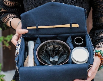 Bolsa de viaje para artículos de té - Bolsa de algodón antichoque para artículos de té Matcha