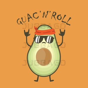Guacamole Rockstar SVG/PNG / Design / Graphic / Guacamole Illustration / Guacamole Vector / Images / Sublimation / Kawaii / Clipart / Quotes