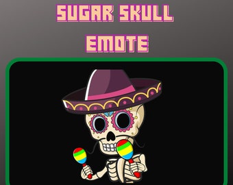 Animated Sugar Skull Emote / Sub Emote / Twitch / Youtube / Discord / Calaveras / Emotes / Bit Emote/ Emote Commisson / Streamer / Gamer