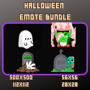 Halloween Emotes Bundle / Sub Emote / Twitch / Animated / Discord / Bit Emote / Emotes / Trovo / Streamer / Gamer / Emote Commission /