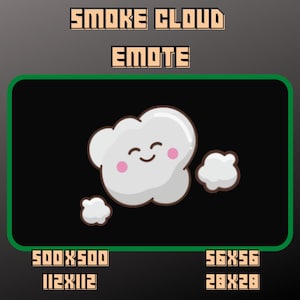 Animated Smoke Cloud Emote / Sub Emote / Twitch / Youtube / Discord / Streamer / Gamer / Trovo / Emotes / Emote Commission / Bit Emote /