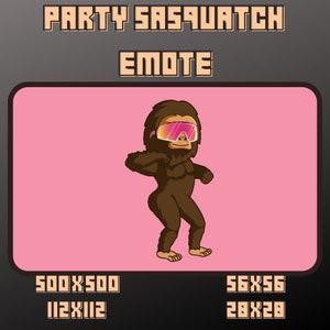 Dancing Party Sasquatch Emote / Sub Emote / Twitch / Youtube / Discord / Trovo / Emotes / Bit Emote / Emote Commisson / Streamer / Gamer