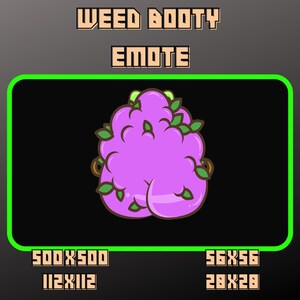 Animated Purple Weed Booty Emote / Sub Emote/ Twitch / Youtube / Discord / Emotes / Trovo / Emote Commisson / Streamer / Gamer / Bit Emote