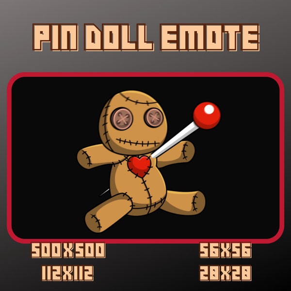 Animated Voodoo Doll Emote/ Twitch Emotes/ Discord Emotes/ Pin Doll Emote/ Emote Commissions/ Horror Emote/ Sub Emote/ Halloween / Streamer