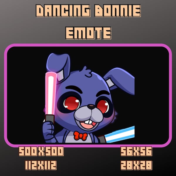 Animiertes FNAF Cheer Bunny Emote / Sub Emote / Twitch / Streamer / Discord / Trovo / Emotes / Bit Emote / Emote Commisson / Streamer / Gamer