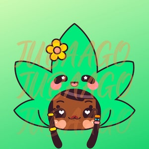 Kawaii Chibi Girl & Boy PNG, 420 Weed Clipart, Black Dope Girl ...