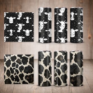 Cowhide Print 20oz Skinny Tumbler Sublimation Design Digital downloadable 20 oz straight tumbler wrap png Animal Tumbler wrap png design