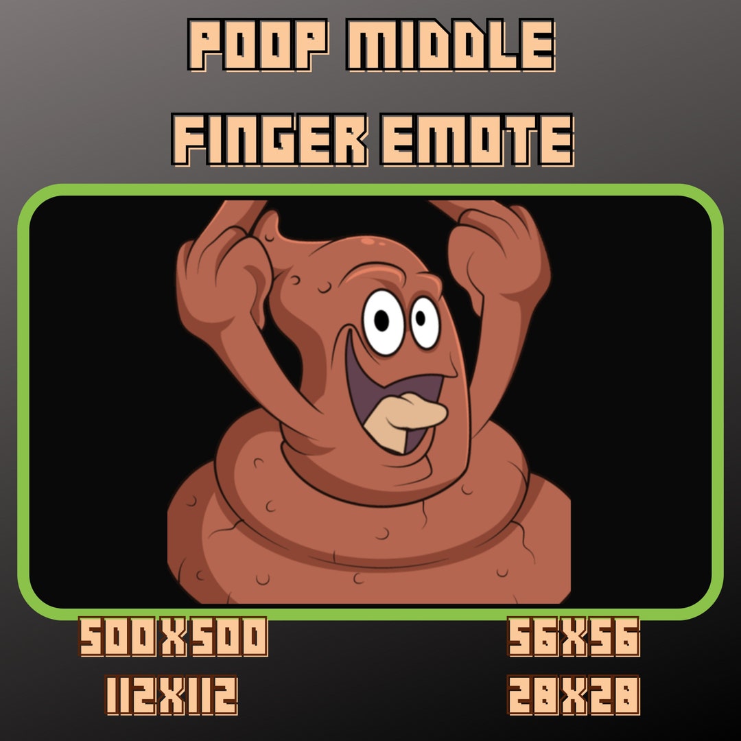 Poop Finger Fallout Animated Poop Middle Finger Emote / Sub Badge / Twitch / Digital ...