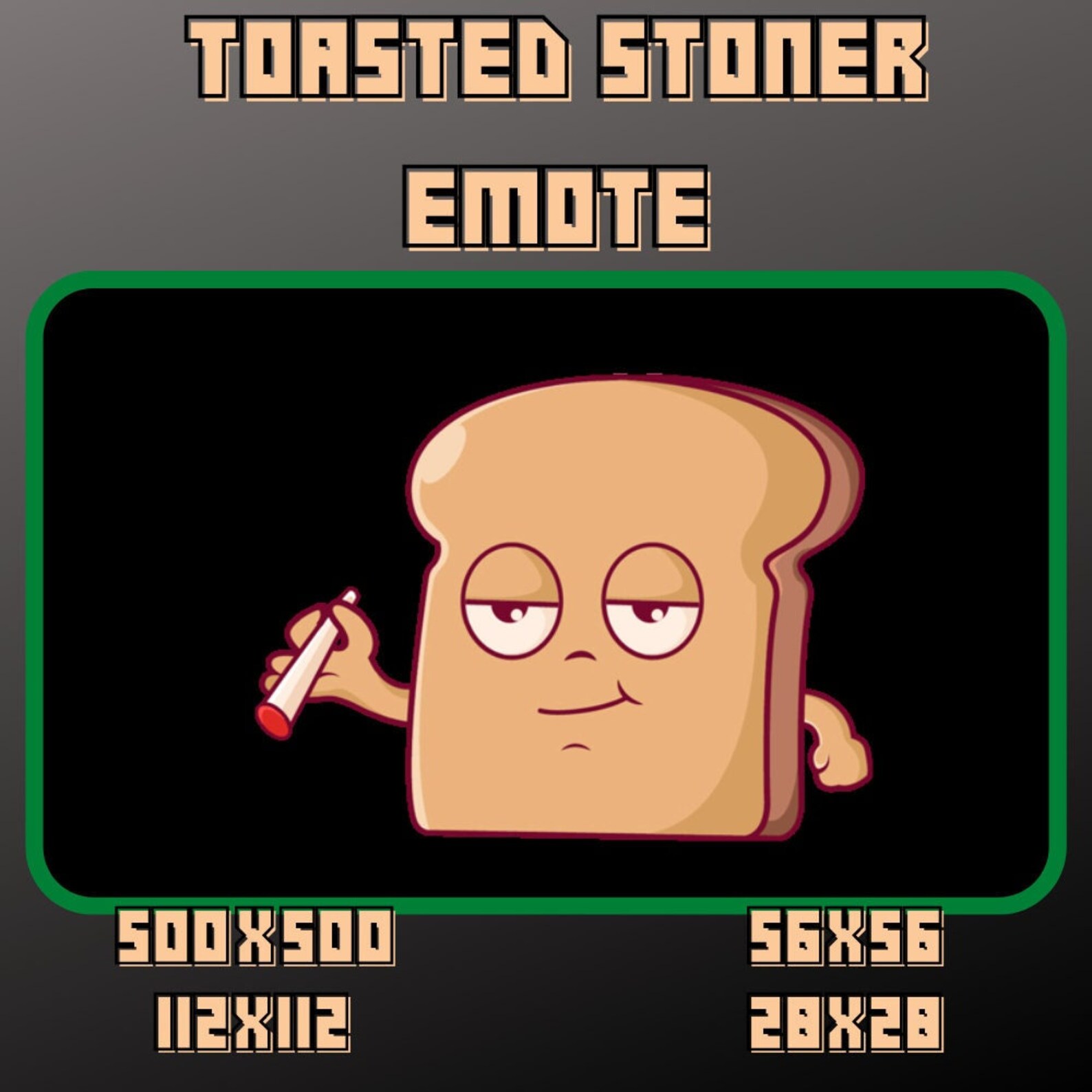 Animated Toasted Emote / Sub Emote /twitch / Youtube / Discord / Bit Emotes / Community