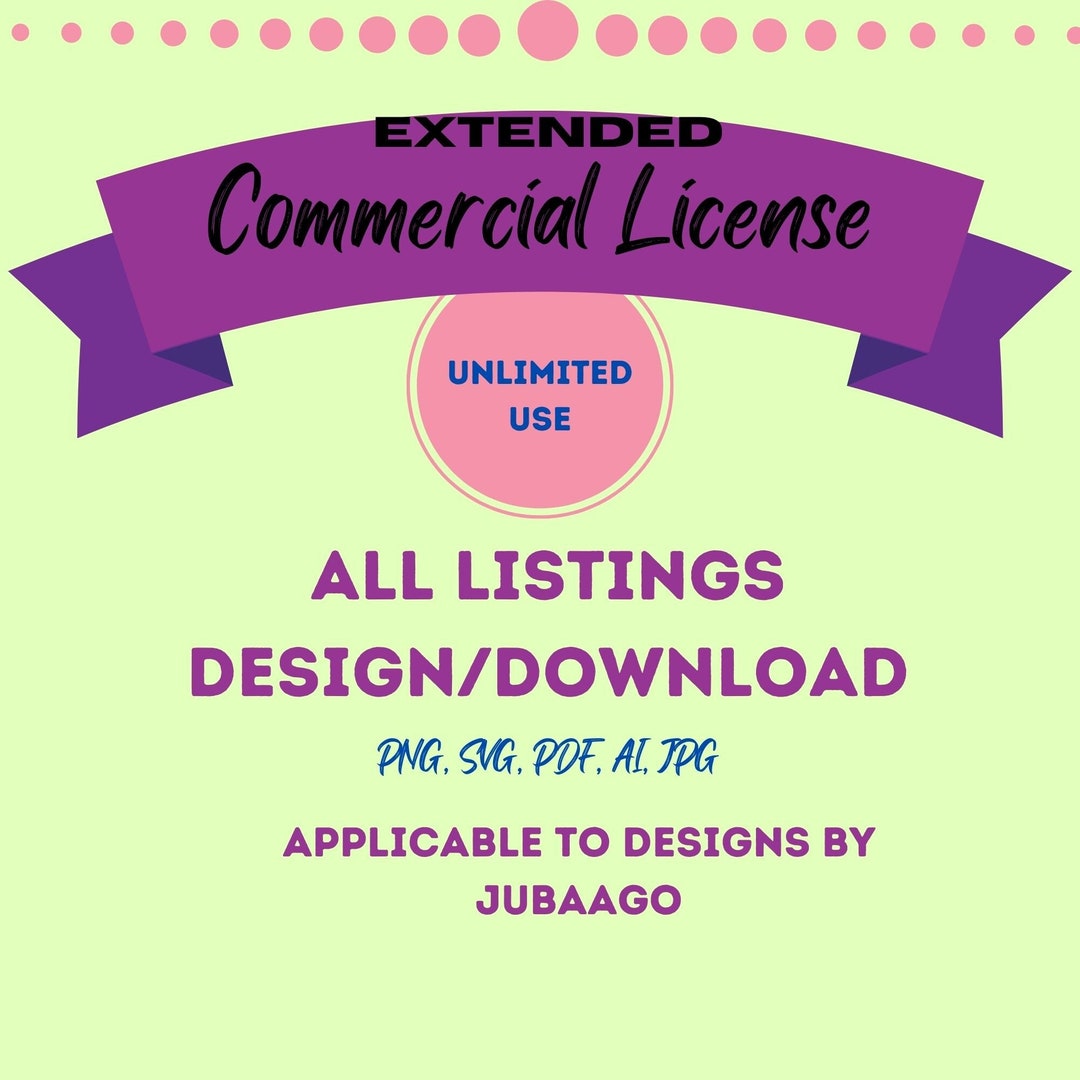 Unlimited Commercial License / Extended License / PNG License