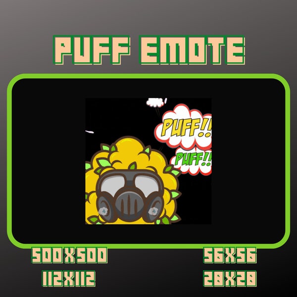 Animated Weed Gas Mask Emote / Sub Badge / Twitch / Youtube / Discord / Trovo / Emotes / Bit Badge / Emote Commisson / Streamer / Gamer