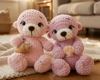 Crochet Otter Amigurumi Pattern PDF | Cute Otter Holding Heart | Kawaii Plush Toy DIY | Beginner Friendly Crochet Tutorial