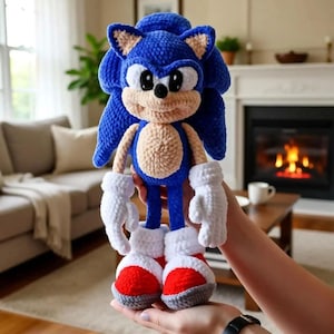 Sonic Crochet Pattern PDF | Amigurumi Hedgehog Tutorial | DIY Plush Toy Pattern | Instant Download | Beginner Friendly