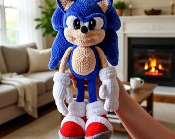 Blue Speedy Hedgehog Crochet Pattern PDF | Amigurumi Video Game Hero Tutorial | DIY Plush Toy Pattern | Instant Download | Beginner Friendly