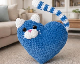 Heart Cat & Bunny Crochet Pattern PDF | Amigurumi Plush Toy Tutorial | Kawaii Animal Crochet | DIY Gift | Instant Download