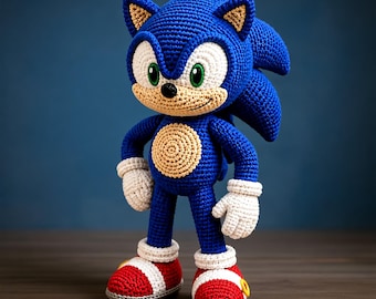 Blue Hedgehog Crochet Pattern PDF | Amigurumi Plush Toy Tutorial | Easy Beginner Crochet | Instant Digital Download