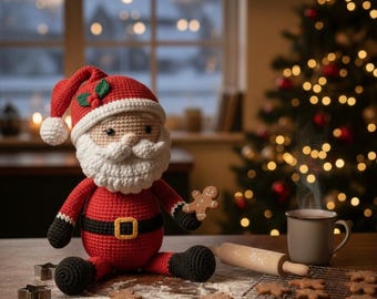 Christmas Santa Crochet Pattern PDF | Easy Amigurumi Doll Tutorial | Holiday Crochet Decor | Beginner Friendly | Digital Download