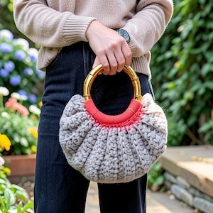 Crochet Handbag Pattern PDF | 3D Ribbed Tote Bag Tutorial | Easy Shell Stitch Purse | Video Guide Included | Instant Download