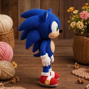 Fast Blue Hedgehog Amigurumi Pattern PDF, Cute Spiky Animal Crochet Plush Tutorial, Easy Beginner Digital File image 4