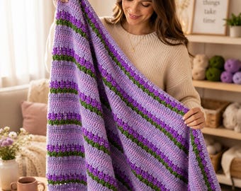 Autumn Crochet Blanket Pattern PDF, Fall Mosaic Afghan Pattern, Pumpkin Mushroom Acorn Leaf Blanket, Cozy Crochet Pattern