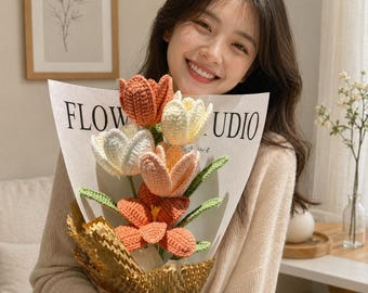 Handmade Crochet Bouquet Gift  RN Graduation Gift, Nursing Student , Amigurumi Flowers, Appreciation