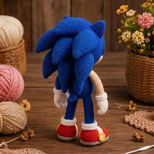 Fast Blue Hedgehog Amigurumi Pattern PDF, Cute Spiky Animal Crochet Plush Tutorial, Easy Beginner Digital File image 5
