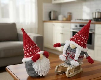 Gnome Couple Crochet Pattern PDF | Christmas Amigurumi Plush Toy Set | Holiday Decor | Intermediate | Instant Download