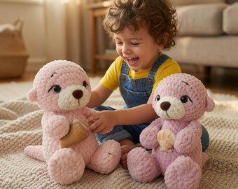 Crochet Otter Pattern PDF | Amigurumi Otter with Heart | Kawaii Plush Toy | Instant Digital Download
