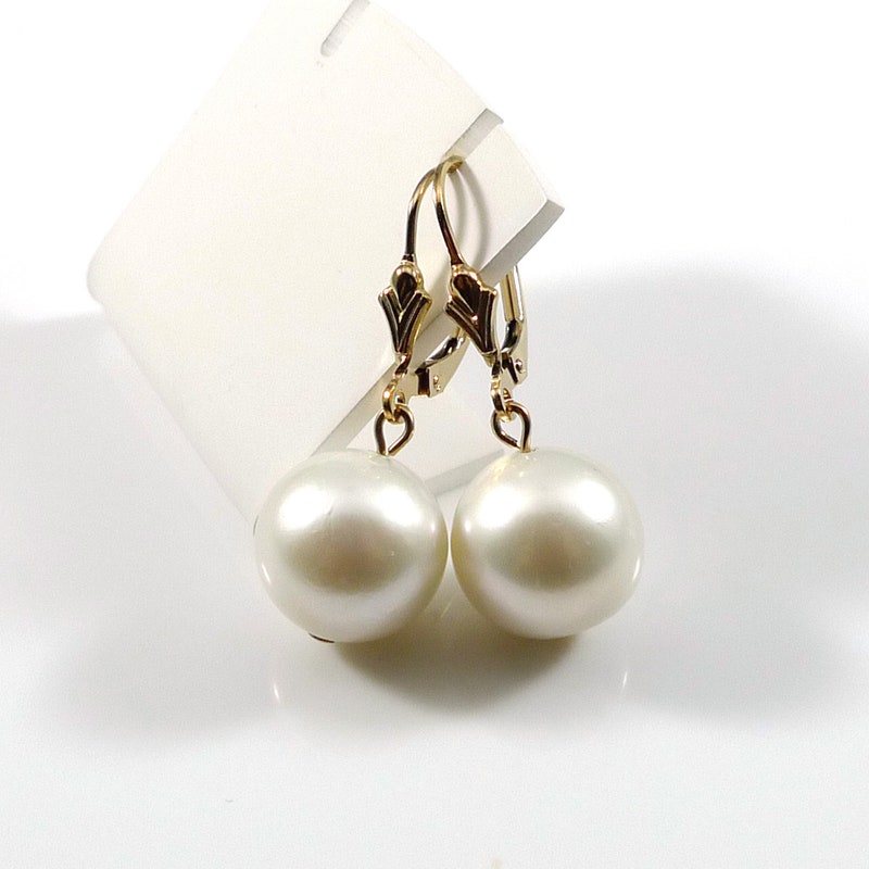 White Pearl Beading Earrings