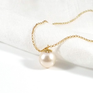 White Teardrop Pearl Necklace/12mm White Freshwater Pearl Necklace/ Real Pearl Necklace/ Big Pearl Necklace/Single White Pearl Necklace/NP04