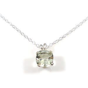 Prasiolite Green Amethyst Gemstone Necklace/ Real Prasiolite  Necklace/February Birthstone Necklace/Prasiolite Green Amethyst /NG07